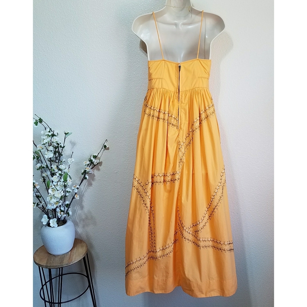 Ulla Johnson Mariza Poplin Midi Dress in Papaya - Picture 5 of 14